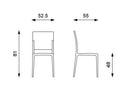Set 4 Sedie 55x52,5xH81 cm in Polipropilene Venus Visone