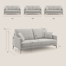 Divano 3 Posti 180x94x90 cm in Tessuto Blu