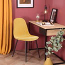 Set 4 Sedie da salotto Imbottite in Tessuto Bella Gialle