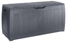 Baule Cassapanca da Esterno 117,5x57,3x45 cm in Resina Effetto Legno Keter Hollywood Antracite