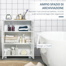 Mobile Bagno Moderno 60x30x80 cm con 2 Ante e Maniglie Argentate in MDF Bianco      