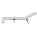 Lettino Mare Richiudibile 190x58x27 cm Struttura in Alluminio e Copertura in PVC e Poliestere Ecrù Viareggio      
