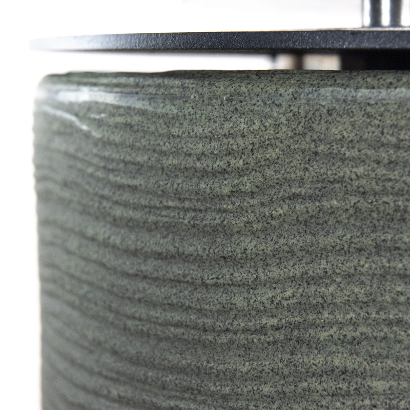 Camino a Bioetanolo Braciere da Pavimento Ø35xh55 cm per Interno ed Esterno Raffaello Verde Salvia