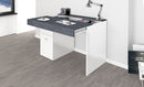 Scrivania 1 Anta 1 Cassetto 100x60x75 cm Sliding Bianco Lucido e Ardesia