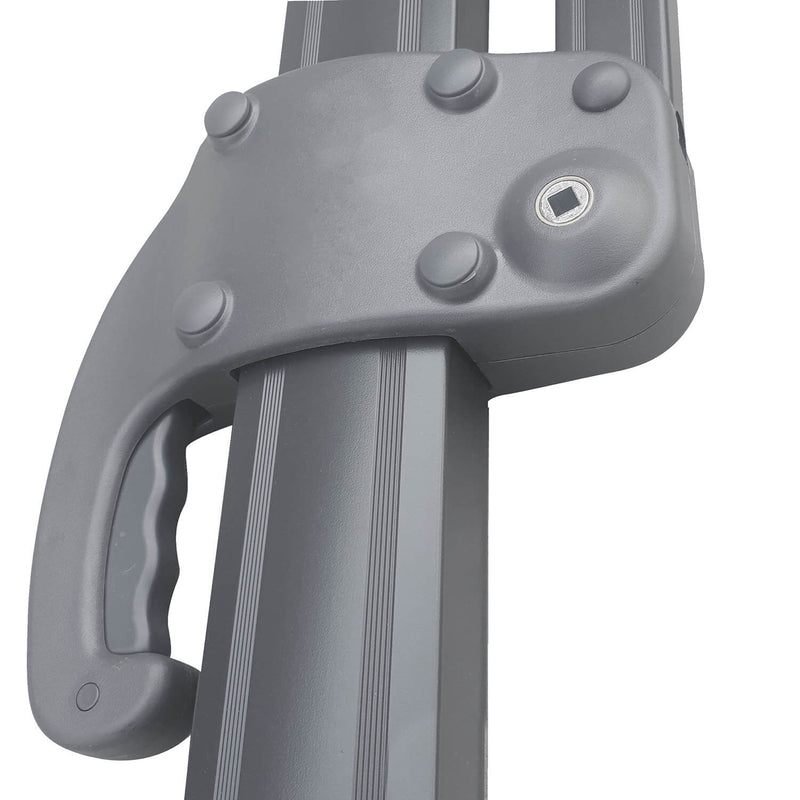 Ombrellone da Giardino Decentrato 3x3m in Alluminio Telo in Poliestere Mosini Blues Grigio e Bianco