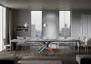 Tavolo Allungabile 120/380x90 cm Volantis Cemento Gambe Multicolore 4/B      