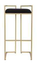 Sgabello Bar Obix 42x42x81 cm in Ferro e MDF e Spugna e Poliestere Oro e Nero