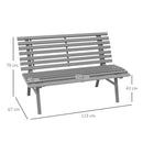 Panchina da Esterno 123x67x79 cm a 2 Posti a Doghe in Alluminio Grigio      