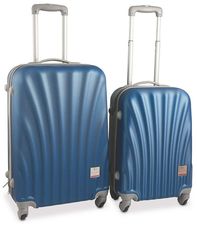 Set 2 Valigie Trolley Rigide in ABS 4 Ruote TSA Soriani Blu
