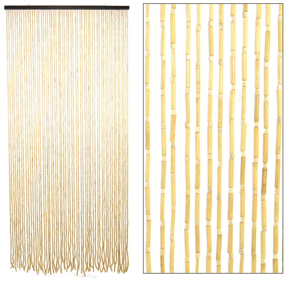 online Tenda a Fili per Porta Antimosche 140x240 cm in Bambù Chiaro Grande