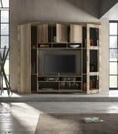 Parete Attrezzata Mobili Soggiorno Mobile TV Vetrina in Melaminico 258x42x210cm TFT Sax Rovere