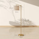 Lampada da Terra a LED 54,3x30,6x159,6 cm con Telecomando 11 Colori di Temperatura in Metallo e Tessuto Effetto Lino Oro      