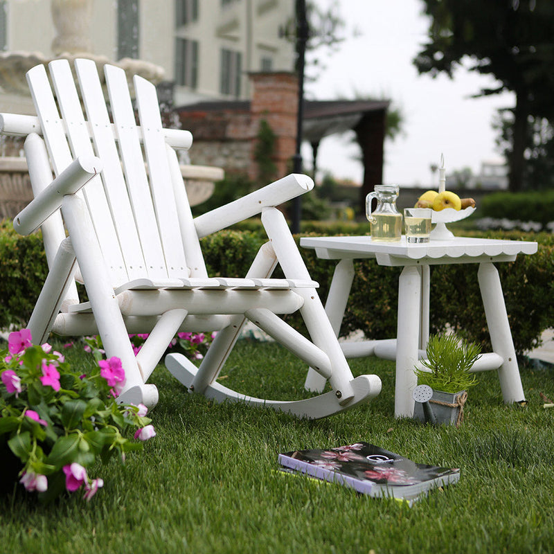 Sedia a Dondolo in Legno Kyoto Bianco