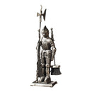 Set Camino 4 Pezzi 53x20 cm Scopino Paletta Attizzatoio e Pinza con Supporto Cavaler Bronzo