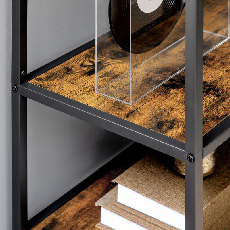 Mobile Libreria in Stile Industriale a 7 Livelli 83x34x180 cm in Legno e Acciaio Marrone      