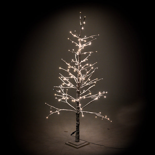 acquista Albero di Natale Luminoso con 186 Led Luce Calda 20x20xH150cm Marrone Innevato