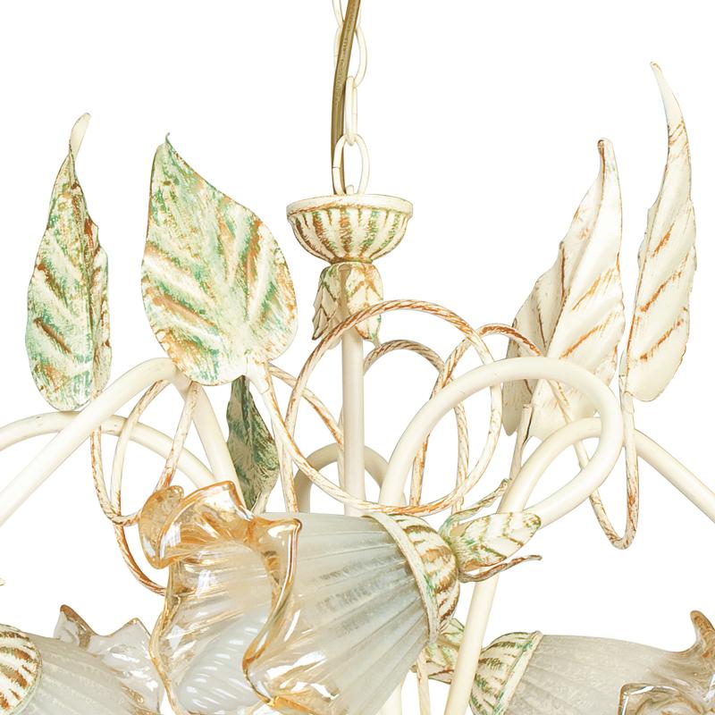 Lampadario Sospeso Decoro a Mano Metallo Vetro Classico Interno E14