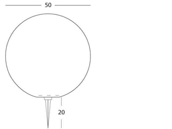 Lampada Sfera da Pavimento Diametro 50Mm Colore Bianco per Esterno Linea Lounge Livos