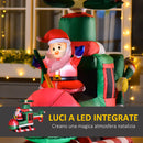 Babbo Natale Gonfiabile su Elicottero 155x63x107 cm con Luci LED Multicolore