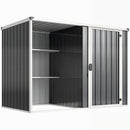 Capanno Box da Giardino 231x125x162 cm Porta Bloccabile in Acciaio Zincato Grigio      