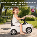 Macchina Cavalcabile per Bambini 12-36 Mesi Licenza Fiat 61x28x38,3 cm con Musica e Clacson in PP Bianco      