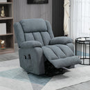 Poltrona Elettrica Alzapersona 91x93x103 cm Reclinabile a 135° con Poggiapiedi in Tessuto Effetto Lino Grigio      