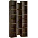 Libreria Moderna 89,5x23,5x181 cm con 21 Scomparti e 10 Ripiani Regolabili in Truciolato Marrone Rustico      