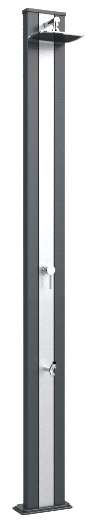 acquista Doccia Solare da Esterno Giardino 30L Miscelatore e Lavapiedi Arkema Spring S Fascia Inox Grigio An
