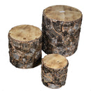 Set 3 Pouf in Legno ø39H41cm Tronco