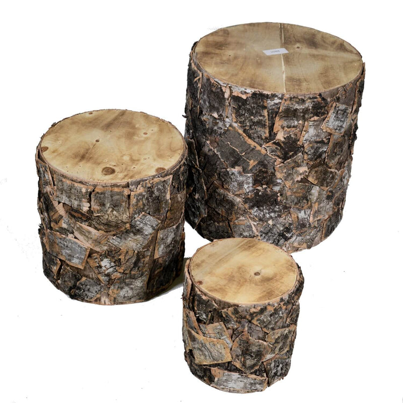 Set 3 Pouf in Legno ø39H41cm Tronco