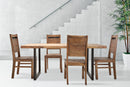 Set 2 Sedie 45x45x100 cm in Legno di Acacia Yellowstone Marrone e Nero
