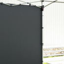Set 2 Pareti Laterali per Gazebo 3x3m e 3x6m 295x195 cm in Tessuto Oxford Grigio Scuro