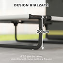 Letto per Cani Grandi Pieghevole 107x61x20 cm da Interno ed Esterno con Tessuto a Rete Grigio Chiaro  