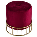 Pouf Imbottito Rotondo in Velluto Ø43 cm  Rosso