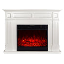 Camino Elettrico da Pavimento 100x132x30 cm Effetto Fiamma 1950W Sicilia & Mirabella Panna