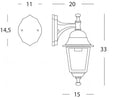Lampada Applique Piccola in Basso Colore Nero da Esterno Linea Mini Quadrata Sovil