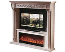 Camino Elettrico da Pavimento 166x180x38 cm Effetto Fiamma 1500W Fusion Marrone