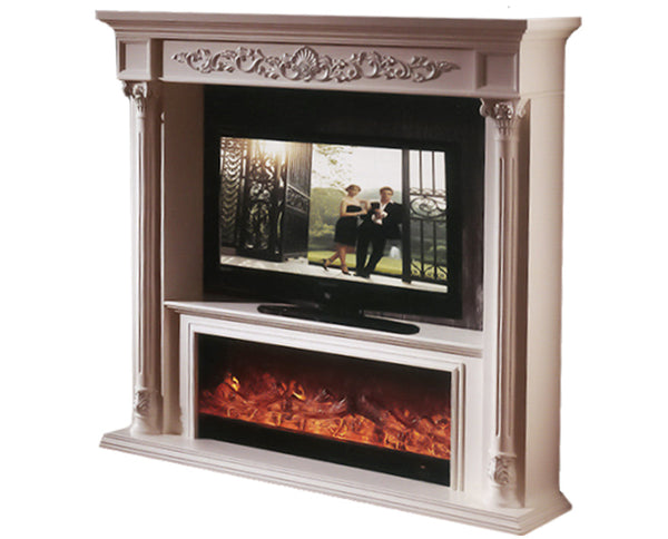 online Camino Elettrico da Pavimento 166x180x38 cm Effetto Fiamma 1500W Fusion Marrone