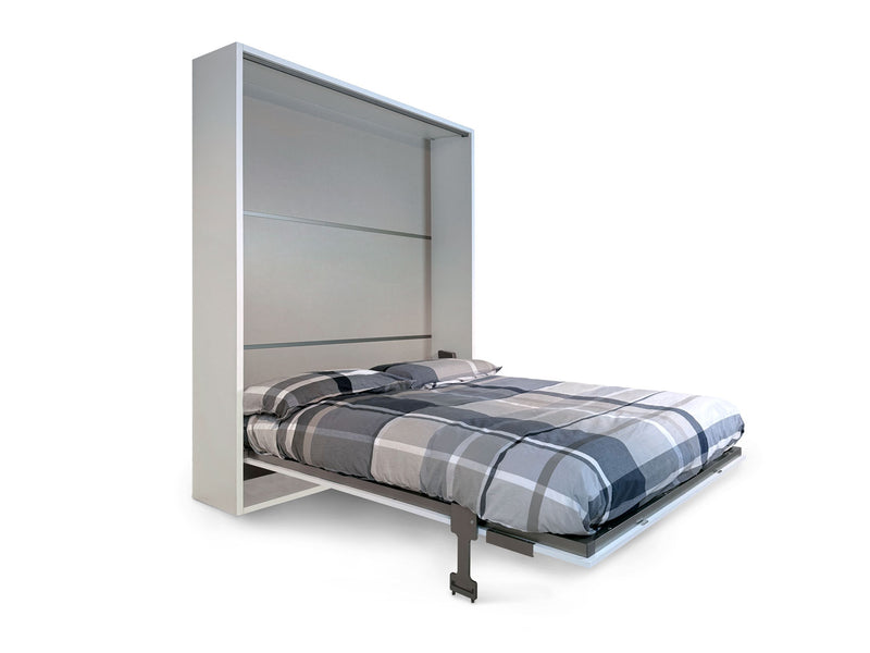 Letto Matrimoniale A Scomparsa 160 Versia Con Armadio Dx 2 Ante Bianco      