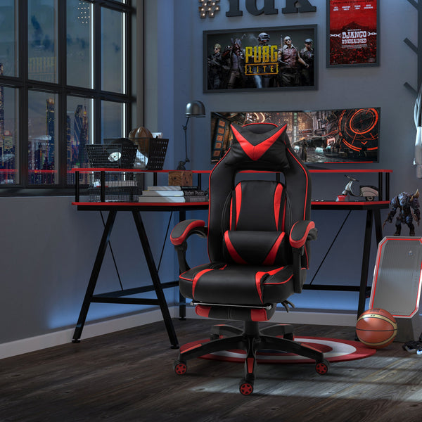 Sedia da Gaming con Rotelle in Similpelle Rosso e Nero online