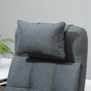 Sedia Poltrona Presidenziale da Ufficio 66x70x116-124 cm con Poggiapiedi in Tessuto Grigio