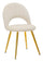 Set 2 Sedie Imbottite 52x48x78 cm in Tessuto Velluto Flex Crema e Oro