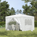 Tendostruttura Impermeabile 3x3m con Pannelli Laterali in Acciaio Bianco 