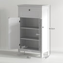 Mobile da Bagno 60x30x102,5 cm con 2 Ante e Cassetto Salvaspazio con Ripiani Regolabili in Legno Bianco      
