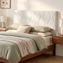 Testiera Letto Imbottita 160x10x73 cm con Motivo a Diamante in Ciniglia Bianco      