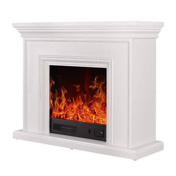 prezzo Camino Elettrico da Pavimento 80x100x30 cm Effetto Fiamma 1500W Rafael Bianco