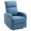 Poltrona Relax Reclinabile in Tessuto di Lino Blu 