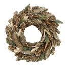 Coroncina con foglie marrone verde cm Ø30xh7,5