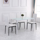 Set 4 Sedie 41x50x97 cm in Tessuto Bianco