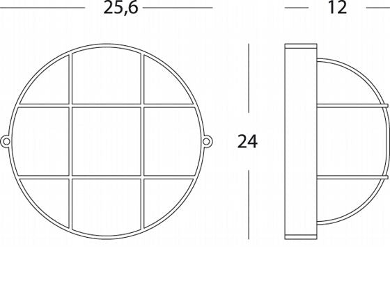 Lampada Plafoniera Tonda Grande con Gabbia Colore Bianco per Esterno Linea Industriale Sovil